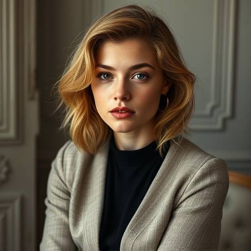 L√©a Seydoux posant pour une s√©ance photo dans un studio √† Paris.