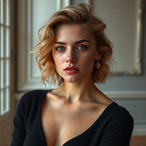 L√©a Seydoux posant pour une s√©ance photo dans un studio √† Paris.